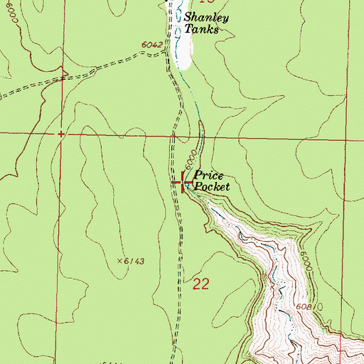 Topographic Map of Price Pocket, AZ