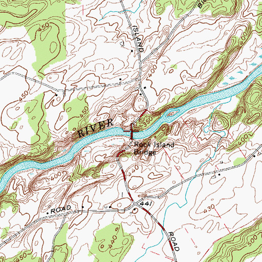 Topographic Map of Rock Island Bridge, NY