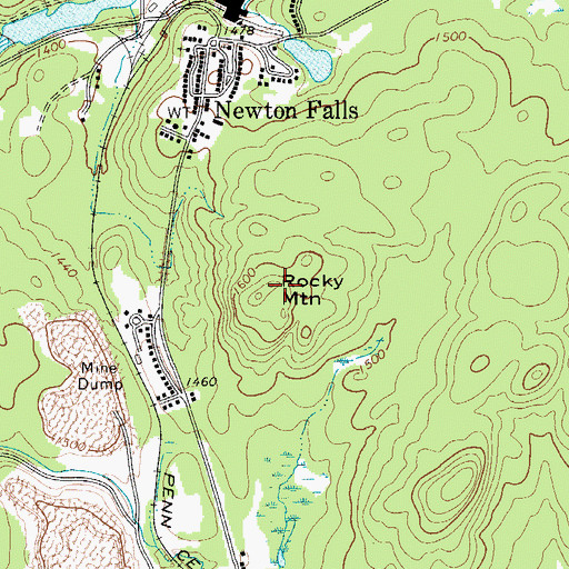 Topographic Map of Rocky Mountain, NY
