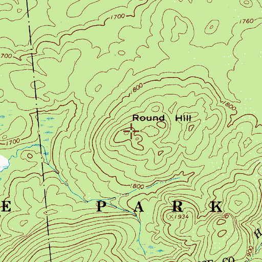 Topographic Map of Round Hill, NY