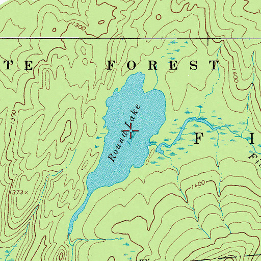 Topographic Map of Round Lake, NY