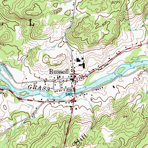 Topographic Map of Russell, NY