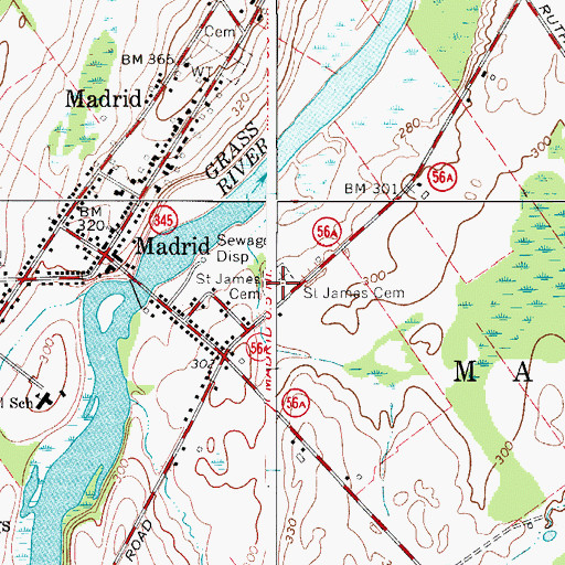 Topographic Map of Saint James Cemetery, NY