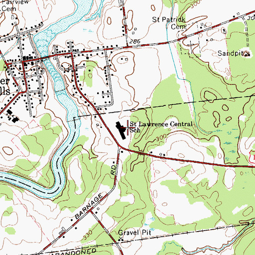Topographic Map of Saint Lawrence Central School, NY