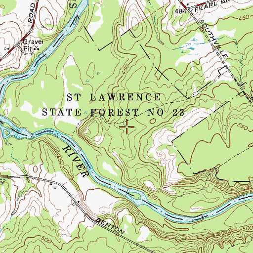 Topographic Map of Saint Lawrence State Forest Number 23, NY
