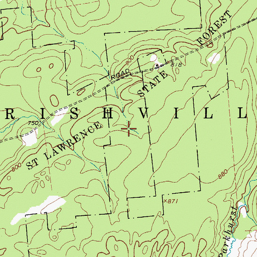 Topographic Map of Saint Lawrence State Forest Number 28, NY