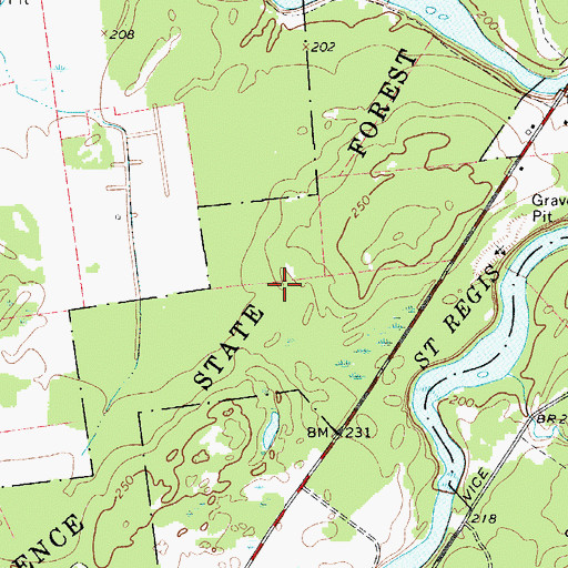 Topographic Map of Saint Lawrence State Forest Number 6, NY
