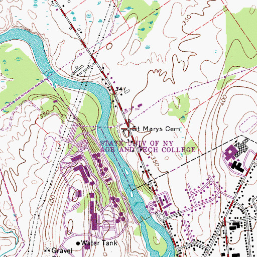 Topographic Map of Saint Marys Cemetery, NY