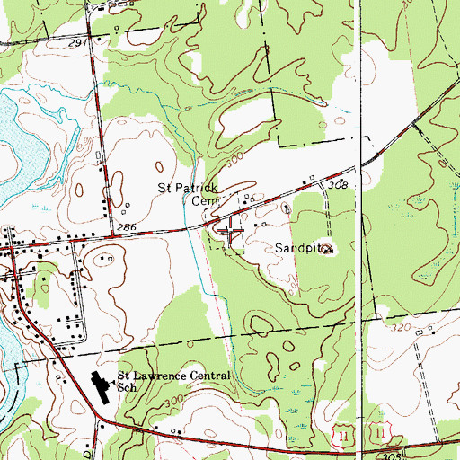 Topographic Map of Saint Patrick Cemetery, NY