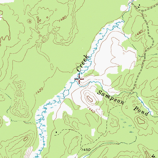 Topographic Map of Sampson Pond Outlet, NY