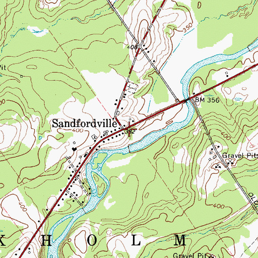 Topographic Map of Sandfordville, NY