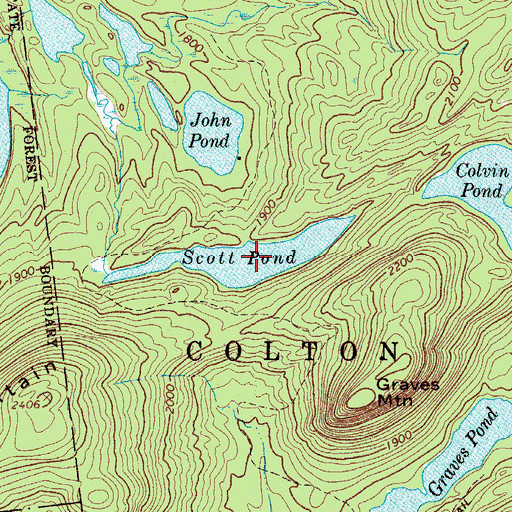 Topographic Map of Scott Pond, NY