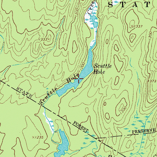 Topographic Map of Scuttle Hole, NY