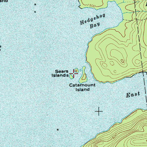 Topographic Map of Sears Islands, NY
