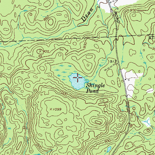 Topographic Map of Shingle Pond, NY