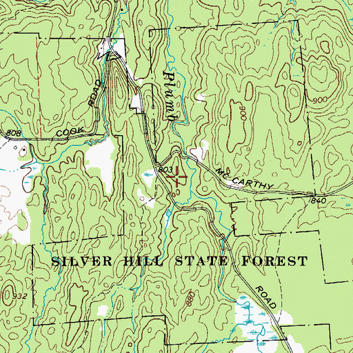 Topographic Map of Silver Hill State Forest, NY
