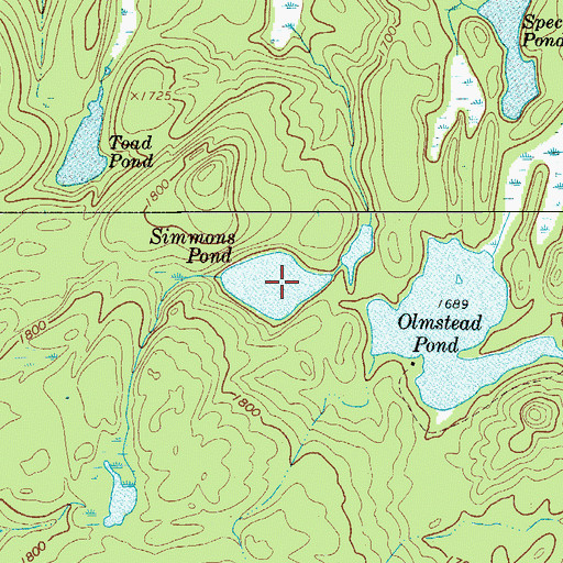 Topographic Map of Simmons Pond, NY