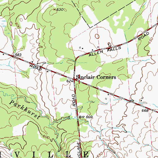 Topographic Map of Sinclair Corner, NY