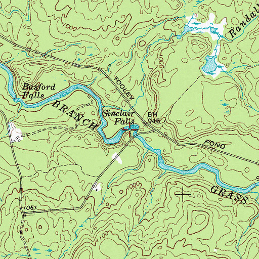 Topographic Map of Sinclair Falls, NY