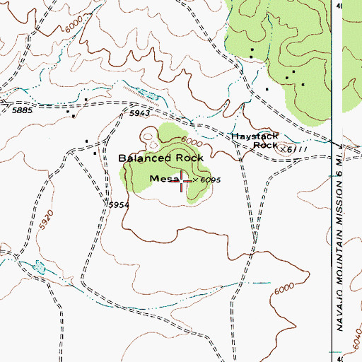 Topographic Map of Balanced Rock Mesa, AZ