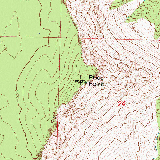 Topographic Map of Price Point, AZ