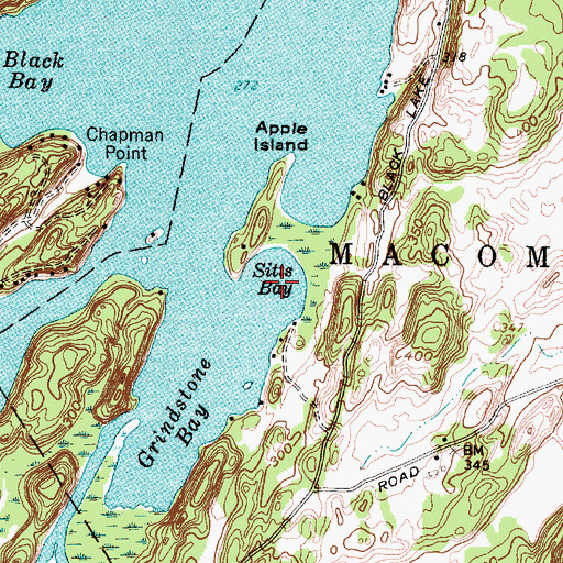 Topographic Map of Sitts Bay, NY