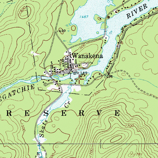 Topographic Map of Skate Creek, NY