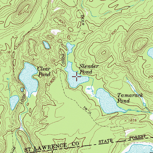 Topographic Map of Slender Pond, NY