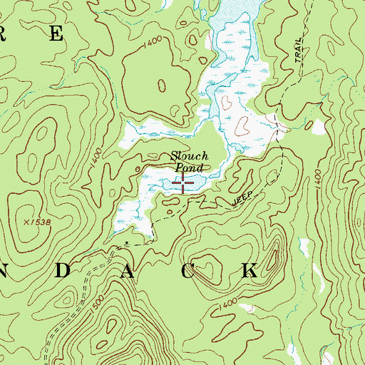 Topographic Map of Slouch Pond, NY