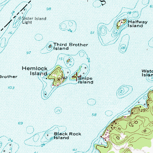 Topographic Map of Snipe Island, NY
