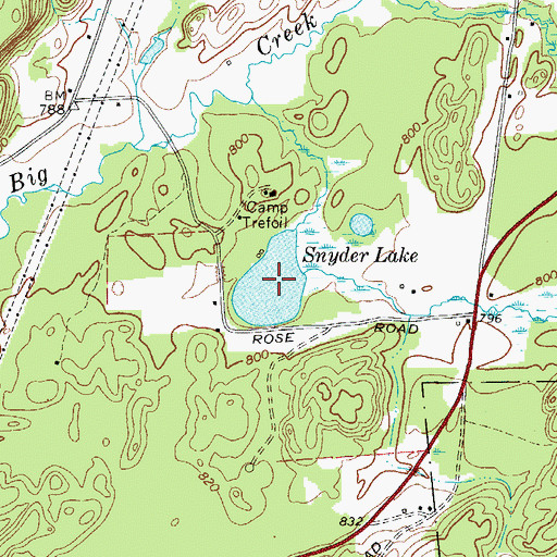 Topographic Map of Snyder Lake, NY