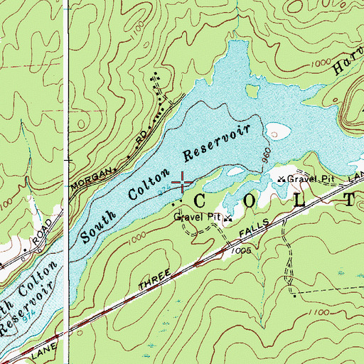 Topographic Map of South Colton Reservoir, NY