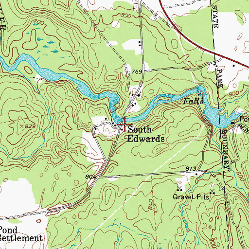 Topographic Map of South Edwards, NY