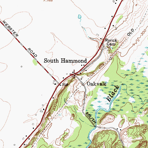 Topographic Map of South Hammond, NY