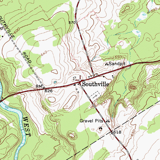 Topographic Map of Southville, NY