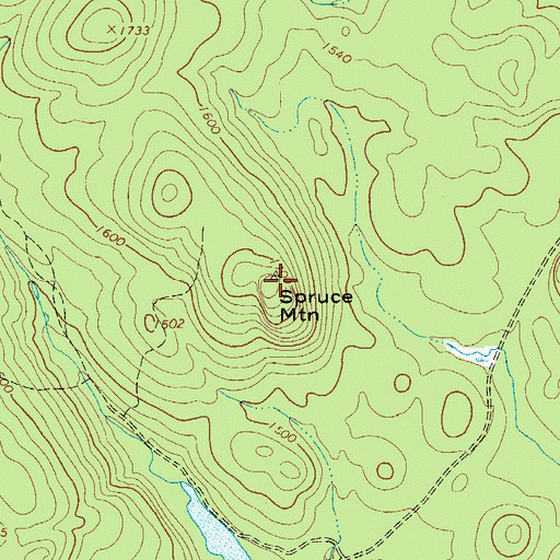 Topographic Map of Spruce Mountain, NY