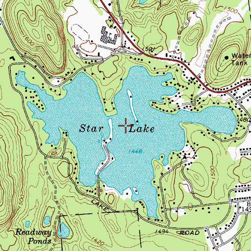 Topographic Map of Star Lake, NY