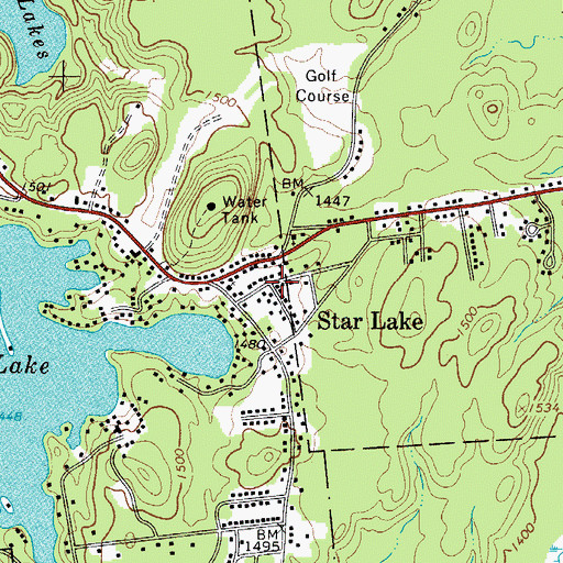 Topographic Map of Star Lake, NY