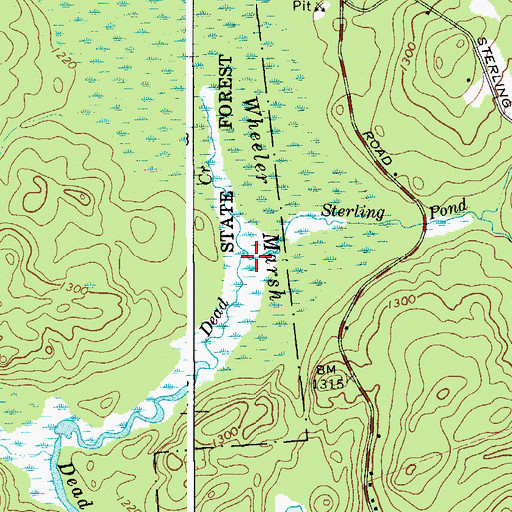 Topographic Map of Sterling Pond Outlet, NY
