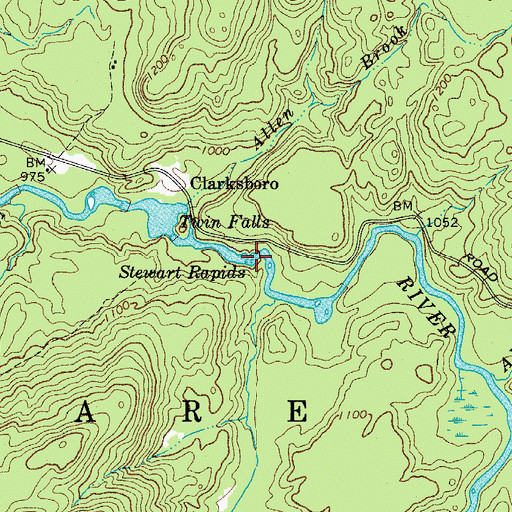 Topographic Map of Stewart Rapids, NY