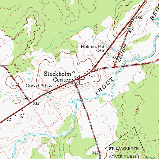 Topographic Map of Stockholm Center, NY