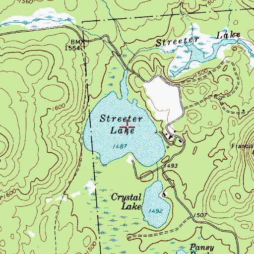 Topographic Map of Streeter Lake, NY