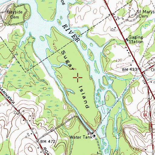 Topographic Map of Sugar Island, NY