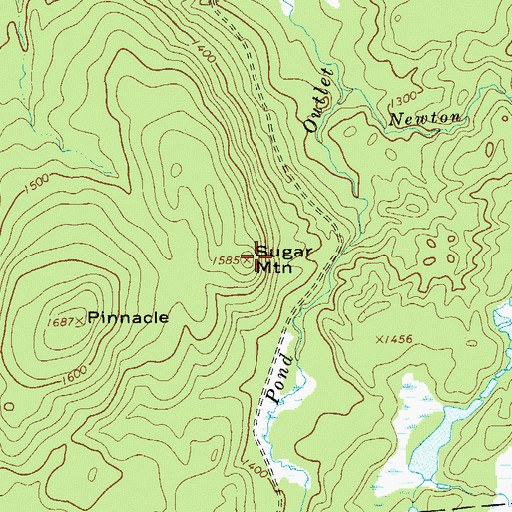 Topographic Map of Sugar Mountain, NY