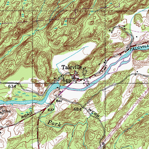 Topographic Map of Talcville, NY