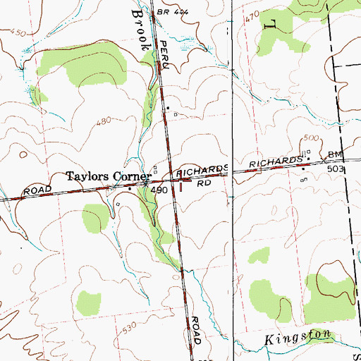 Topographic Map of Taylors Corner, NY