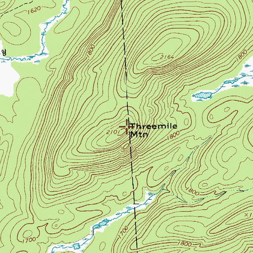Topographic Map of Threemile Mountain, NY