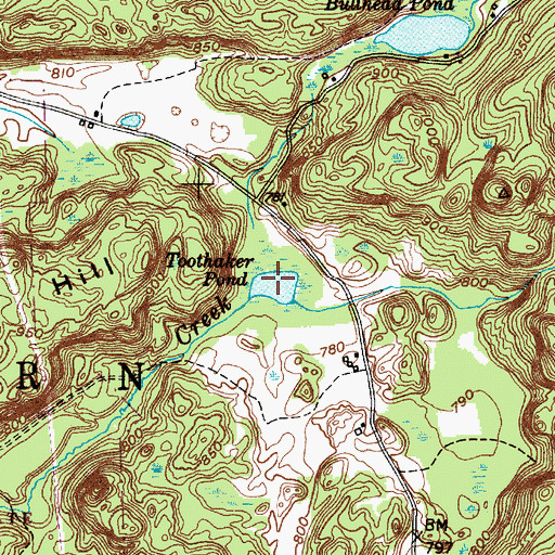 Topographic Map of Toothaker Pond, NY
