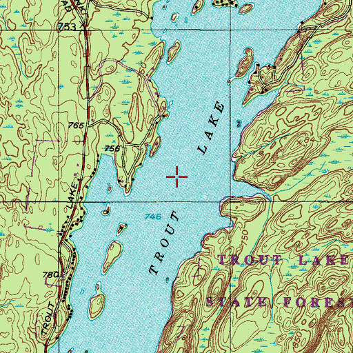 Topographic Map of Trout Lake, NY