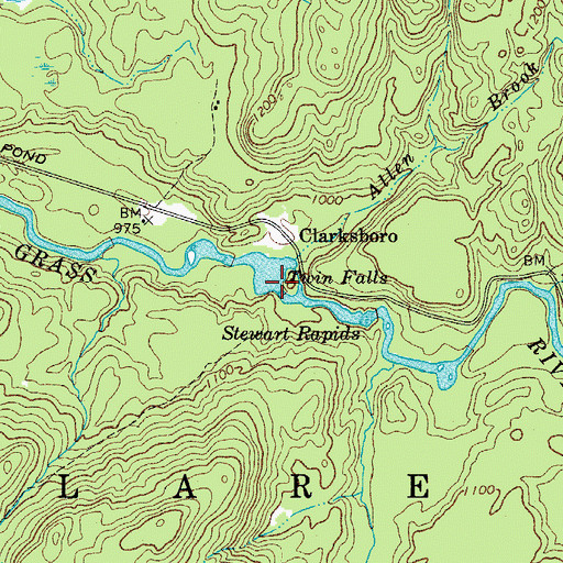 Topographic Map of Twin Falls, NY